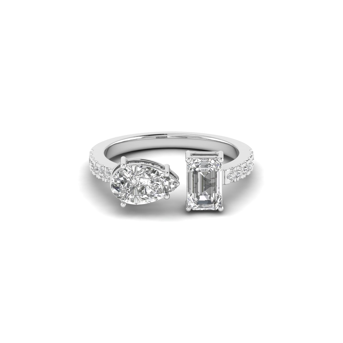 White Gold Studded 3.25 Carat Lab Grown Diamond Ring-F Color VS1 Clarity.